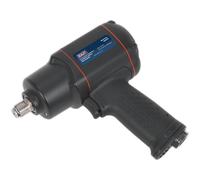 Heavy Duty Composite Air Impact Wrench - 1/2 Inch Sq Drive - Handle Exhaust