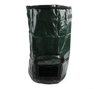 Heavy Duty Compost Bag with Zipper Lid and Handle, Reusable PE Garden Waste Collector for Kitchen Scraps and Yard Debris, Outdoor Composting Bin for Lawn Care,(Green 35 * 60CM)