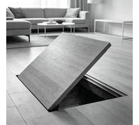Heavy-Duty Concealed Floor Hatch Access Panel Stainless Steel Inspection Cover with Handles 26x36in Basement Floor Access Door and Secure Access Solution