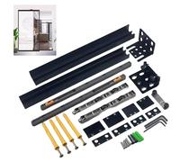 Heavy Duty Concealed Sliding Barn Door Hardware KitHidden Wall Mount Track with Buffer ShutOff Fits Door Panels 3545mm 150cm/5ftNatural Finish