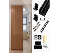Heavy Duty Concealed Sliding Barn Door Hardware Set Floating Door with Wall - Mount Design. Features Soft - Close functionality for a Quiet and Smooth Operation(150cm/59in)