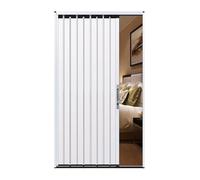 Heavy Duty Concertina Folding Door 198cm Tall with Lock & Key Accordion Style Internal Doors for Home & Commercial Use Grey & White (73x78in/185.4x198cm)