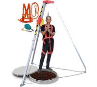 Heavy-Duty Confined Space Rescue Tripod Kit with Adjustable Legs and Winch for Emergency Sewage and Trench Rescue Operations