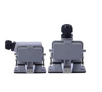 Heavy Duty Connectors HE-24B 6pins 10pins 16pins HDC With Waterproof Cover Industrial Rectangular Connector HA HE Type(10Core Top Entry)