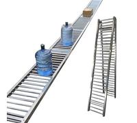 Heavy-Duty Conveyor Roller for Warehouse Unloading, Foldable Storage, 300lbs Capacity, Stainless Steel Frame, Transport Cart for Water Bottles & Beverages, 60cm Width, 3m Length