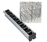 Heavy Duty Conveyor Roller Plastic Skate Wheels Flow Rack for Efficient Unloading Gravitation System - 100cm/39.4in Black Ideal for Warehousing & Logistics