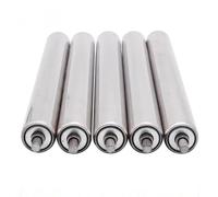 Heavy-Duty Conveyor Rollers Set of 5 - Stainless Steel Low-Pressure Rollers 50mm Diameter Spring-Loaded Pressure Installation 8mm Shaft Diameter for Optimal Performance