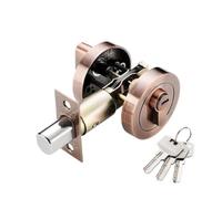 Heavy-Duty Copper Chrome Door Lock Cylinder | Single Deadbolt Bolt For Home Entry Gate(Copper red)