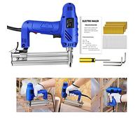 Heavy Duty Corded Electric Staple Nail Gun 2 in 1 Brad Nailer, 1750W Wood Leather Tacker Max.6pcs/Sec, Multifunction Nail Gun for Fence Panels, 25 X 21.5x5 cm, Blue