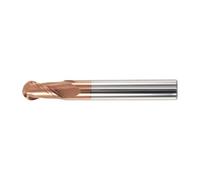 Heavy Duty Corrosions Resistant Ball Nose End Mill 2 Flutes HRC55 Hardness Fit for High Speed Steel Cast Iron Machining Machining Center Tool