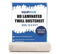 Heavy Duty Cotton Dust Sheets for Decorating - Laminated Dust Sheet with Cotton Twill Backed with Plastic Sheet Polythene Sheeting 12ft X 9ft Dust Sheets for Painting, Furniture, DIY, Floor, (4)