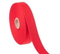 Heavy Duty Cotton Webbing Strap, 1 or 1.5 Inches and Colours, 5m (RED, 25mm)
