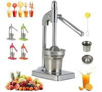 Heavy Duty Countertop Lime Citrus Crush Machine, Cast Iron Juicer Hand Press, for Oranges Lemons Limes, Easy to Clean, Home and Kitchen Essentials (Silver)