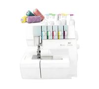 Heavy-Duty Coverstitch & Overlock Serger, 2-3-4-5 Stitch, Semi-Industrial Sewing Machine for Knits, with Trim Trap & Snap-on Feet