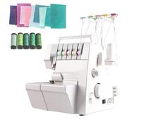 Heavy-Duty Coverstitch Serger Sewing Machine, Professional Overlock with 2-3-4-5 Stitch Capability, Snap-on Presser Feet for Beginners and Professionals