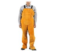 Heavy Duty Cow Leather Welding Apron with Fire Resistant Heat Insulation for Welder Protection Clothes anti sparking bib overall(Yellow)