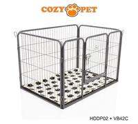 Heavy Duty Cozy Pet Puppy Playpen Run Crate Pen 70cm High Dog Cage - ABS Floor HDDP02 + VB42C
