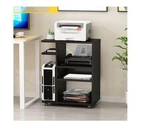 Heavy-Duty CPU Stand with Wheels - 4-Layer Printer Bracket & PC Host Tower Holder for Home Office - Removable Chassis Tray Cart for Easy Mobility