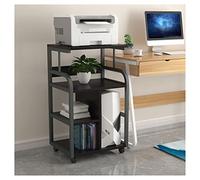 Heavy-Duty CPU Stand with Wheels - Multi-Layer Floor-to-Ceiling Printer Storage Rack for Home Office PC Host Tower and Chassis Holder - Mobile PC Cart