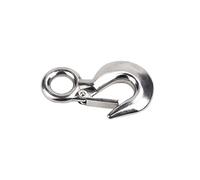 Heavy Duty Crane Lifting Hook Stainless Steel Grab Hooks Safety Cargo Snap Eye Hook with Latch, 3000kg Working Load, Pack of 1