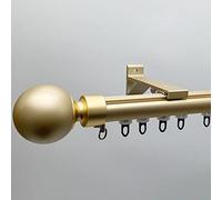 Heavy Duty Curtain Poles & Tracks - 2 in 1 Roman Rod & Track for Room Divider - Wall Mount 1.0M Single Rod Stylish Gold Finish Ideal for Home & Office