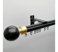 Heavy Duty Curtain Poles & Tracks - 2 in 1 Roman Rod & Track Room Divider Wall Mounted Black 2.5M Single Rod for Home Office Privacy Solutions