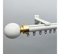 Heavy Duty Curtain Poles & Tracks - 2 in 1 Wall-Mounted Room Divider Rail White 2.5M Single Rod for Roman Curtains Adjustable & Durable Ideal for Home & Office Use