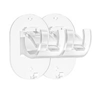 Heavy Duty Curtain Rod Hooks - No Drill Curtain Rod Brackets, Self-Adhesive Support | 2PCS Curtain Rod Holder for Kitchen, Bathroom, No-Drill Curtain Rod Hanger, Strong Adhesive Curtain Hooks for Home