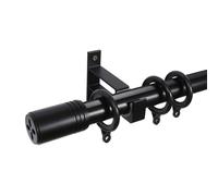 Heavy Duty Curtain Rod Room Divider Drapery Rods Silent Curtains Poles Sliding Curtain Rail for Windows Champagne Gold White Black(Black,160cm/62.9in)