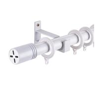 Heavy Duty Curtain Rod Room Divider Drapery Rods Silent Curtains Poles Sliding Curtain Rail for Windows Champagne Gold White Black(White,350cm/137.7in)