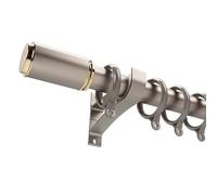 Heavy Duty Curtain Rod Track System - Silent Gliders for Room Divider, Living Room & Bedroom - 400cm Side Mounted Curtain Rail (Champagne) - Adjustable 70-300cm Options