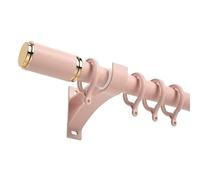 Heavy Duty Curtain Rod Track System with Silent Gliders - Adjustable 70-300cm Side Mounted Rail for Room Divider, Living Room & Bedroom (Peach, 400cm)