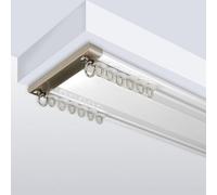 Heavy Duty Curtain Track, Aluminum Ceiling Curtain Rail Kit for Inwards Opening Windows, Double Curtain Track for Easy Installation