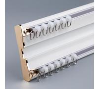 Heavy Duty Curtain Track, Aluminum Double Ceiling Curtain Track Curtain Rail 1-5m Customizable, Suitable For Living Room Bathroom Bedroom Partition Ceiling Track Kit