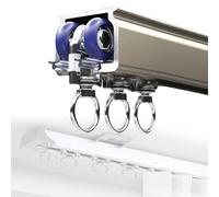 Heavy Duty Curtain Track Ceiling Mount, Aluminium Single Straight Curtain Rail For Commercial & Home Use, 2mm Thick Smooth Sliding Curtain Rod For Blackout Drapes Room Dividers (Gold, 1.5m/4.9ft)