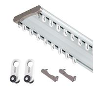 Heavy Duty Curtain Track Double Curtain Tracks for Bedroom Silent Curtain Rail Aluminium Curtain Rod for Room Divider 1.6m 2.8m 3.2m 3.8m 4.6m 5.5m(White,8.2ft)