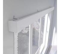 Heavy Duty Curtain Track System - Ceiling & Wall Mount Commercial Grade Rail Rods with Valance Easy Install Shower Decor White 2m Length