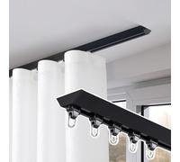 Heavy Duty Curtain Track System for Ceiling Elegant Window Door Partition Rod Pista per tende 120cm 3.9ft Black Perfect for Home Decor and Privacy Solutions
