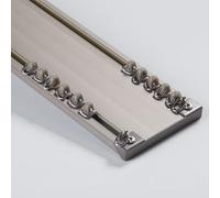 Heavy Duty Curtain Track System for Ceiling Mounted Doppio Binario with End Caps Rollers and Connectors for Living Room and Bedroom Dividers Champagne 15.4FT 470CM