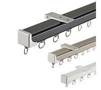 Heavy-Duty Curtain Track with Roller Hooks - 4m Black Curtain Rail for Living Room Bedroom Closet & Sliding Door -& Versatile Curtain Solution