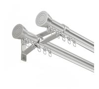 Heavy-Duty Curtain Tracks and Rods - Easy Install Roman Curtain Rails for Living Room & Bedroom Privacy 2.5M/98.4IN Gray ColorMounted Design