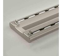 Heavy-Duty Curtains Rails Double Row Ceiling Curtain Track Ceiling Mounted Curtain Double Rails Ceiling Mount Double Curtain Tracks System(Champagne,2.4m(7.9ft))