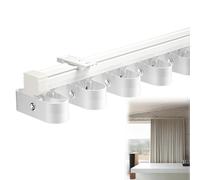 Heavy-Duty Curtains Rails Double Row Ceiling Curtain Track Mounted Silent System,Ceiling Curtain Track, Room Divider Curtain Rod, Silent Double-Layer Track, Straight Curtain Track, Ceiling a