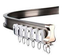 Heavy-Duty Curtains Rails Double Row Ceiling Curtain Track Mounted Silent System,Curtain Tracks Bendable For Straight And Bay Windows Aluminium Curtain Rails Ceiling Or Wall Curved Curtain R