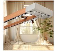 Heavy-Duty Curtains Rails Double Row Ceiling Curtain Track Mounted Silent System,Double Curtain Rod Set - 12.8FT Adjustable Aluminium Sliding Track for Window Room Divider, Wall Mount Draper