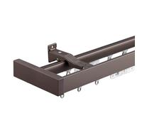 Heavy-Duty Curtains Rails Double Row Ceiling Curtain Track Mounted Silent System,Double Track Curtain Track Set - Wall-Mounted Aluminium Alloy Curtain Rail for Room Dividers, Wrap-Around Des