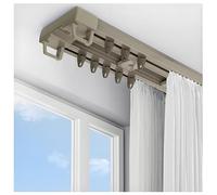 Heavy-Duty Curtains Rails Double Row Ceiling Curtain Track Mounted Silent System,Heavy Duty Aluminum Ceiling Curtain Track - Silent Double Sliding Rail for Curtains, Adjustable 70-600cm (2.3