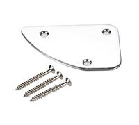 Heavy-Duty Curved 3-Hole Guitar Neck Plate Metal Replacement Part for Retro Bass & Electric Guitars W/Screws Replacement Neck Plate