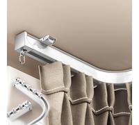 Heavy Duty Curved Curtain Rail Ceiling Or Wall Mount, Flexible Bendable Curtain Track 70-600cm, Strong Load Bearing, Not Easy To Break(6.9FT/210CM)