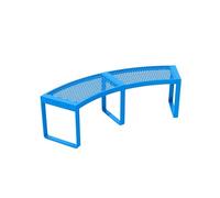 Heavy Duty Curved Fire Pit Bench - Metal Outdoor Park Seating, Steel Backless Loveseat, Commercial-Grade Coated Mesh for Patio, Garden, Deck, 1000 LBS Max Load